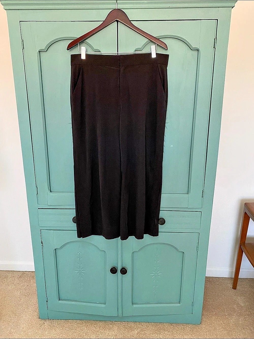 Athleta Brooklyn Ankle Pant Wide Leg Pants in Black Size 12 Like New